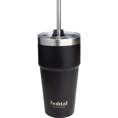 SmartShake Bohtal Double Insulated Travel Mug With Straw 600 ml (Cestovní hrnek) Barva: černá