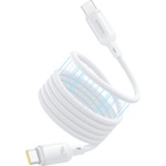 Baseus - Кабел за данни PicoGo (P10376800211-00) - Магнитен, Type-C към Type-C, 240W, Бързо зареждане, 480Mbps, Силиконов, 1 м - Бял