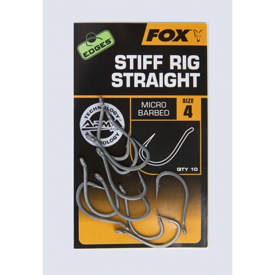 FOX EDGES HOOK STIFF RIG STRAIGHT Micro Barbed vel.4 10 ks