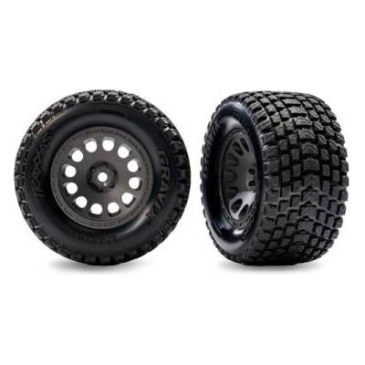 Traxxas колело 2.1/2.6", джанта ъглово сив, гума Gravix (предни) (2)