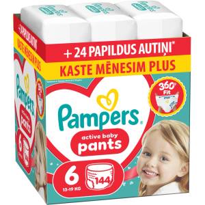 Pampers Пелени-гащички Pampers Active Baby - Размер 6, 13-19 kg, 144 броя (1100053076) - ozone
