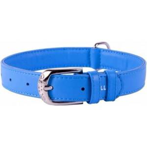 COLLAR Плосък кожен нашийник син 38 - 49см, 25мм