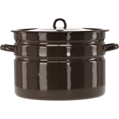 CHOMIK Smaltovaný hrniec s pokrievkou 16 l 32 cm, hnedý CH-EMA3585