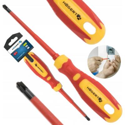 Högert Plocho-křížový šroubovák, PZ2/SL6 100 mm, 1000 V, SLIM, CrMo