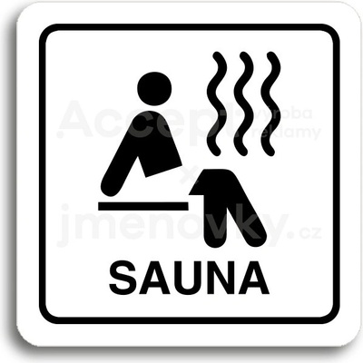 ACCEPT Piktogram sauna - bílá tabulka - černý tisk