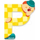 Janod drevené písmenko P lepiace žlté