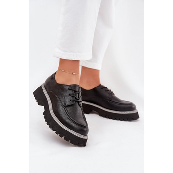 Big Star Dámské Mokasíny Se Šněrováním černá bílá