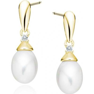 Olivie stříbrné náušnice perla GOLD 4107