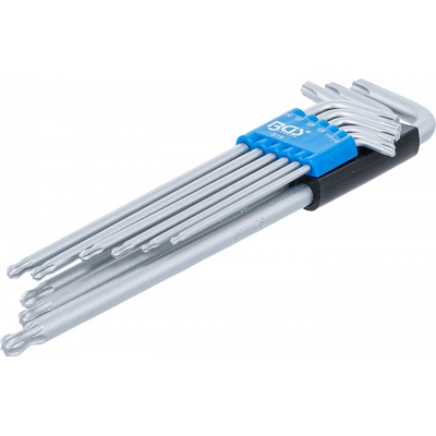 BGS technic Sada zahnutých kľúčov extra dlhé T-profil pre torx s guľatou hlavou T10 - T50 9-dielna BGS 819