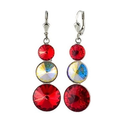 Klimm Rivoli se Swarovski Elements s třemi kameny Light Siam 12996 červené