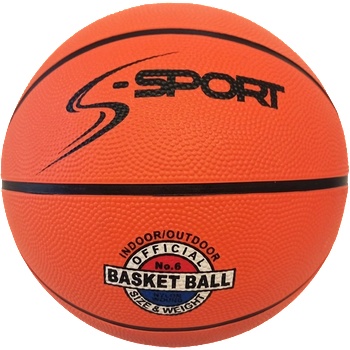 S-Sport Гумена баскетболна топка, размер 6, s-sport tradition
