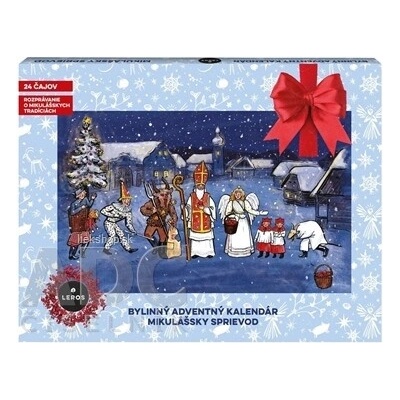 LEROS BYLINNÝ ADVENTNÝ KALENDÁR SPRIEVOD 6 24 druhov čajov po 1 vrecúšku rozpávanie o mikulášskych tradíciách 45,5 g , 1x1 set