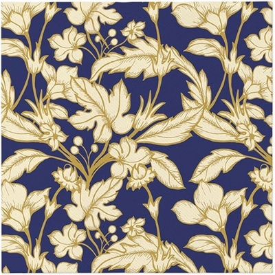 PAW Airlaid AAN123605 Beautiful Floral Pattern Dark Blue servítka 40x40cm