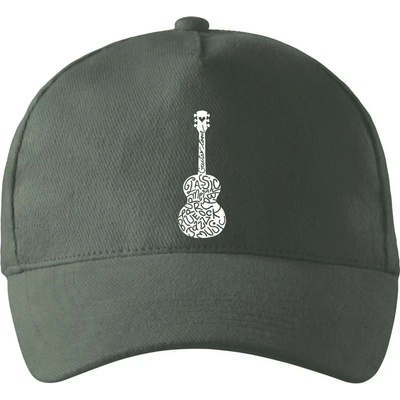 Gitara názvy hudobných štýlov so zahnutým šiltom a mosaznou sponou Tm. bridlica šedozelená
