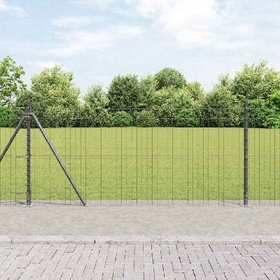 OMAXI Evropský plot s betonovou základnou 10 x 0,8 m Šedá Síťovina 242631
