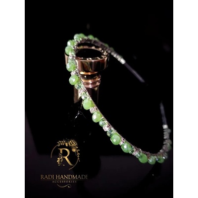 Radi handmade Официална диадема със зелени кристали (296)