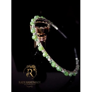 Radi handmade Официална диадема със зелени кристали (296)