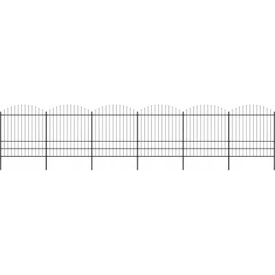 zahrada-XL Zahradní plot s hroty ocel (1,75–2) x 10,2 m černý