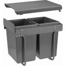 Interex design Výsuvný odpadkový kôš PLUTO - 2 x 20 L / Antracit