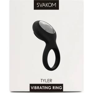 SVAKOM Tyler - вибриращ пръстен за пенис - акумулаторен, водоустойчив, черен