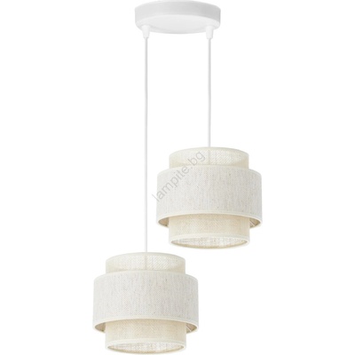 BELIS Пендел на кабел BOHO 2xE27/60W/230V кремав/джут (BE0989)