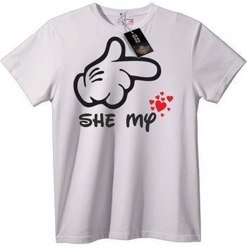 NOONEBRAND Тениска She My Love със сърца - 2XL, White
