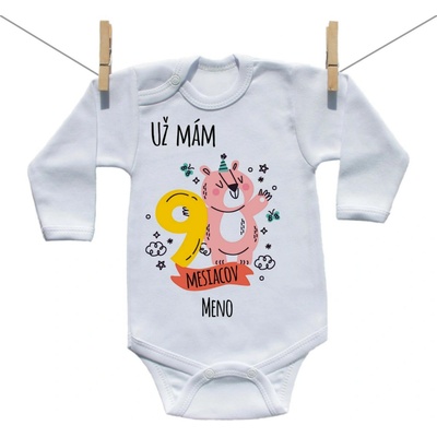Boodyy Body s dlhým rukávom Už mám 9 mesiacov so zvieratkom