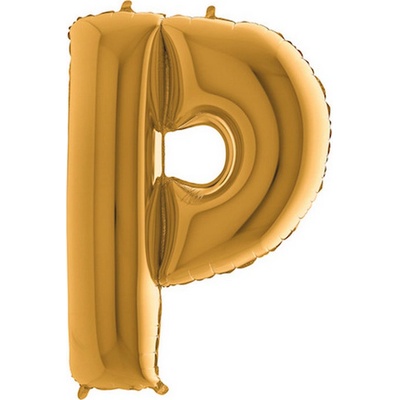 Grabo Fóliový balónek písmeno P 102 cm barevné varianty Zlatá