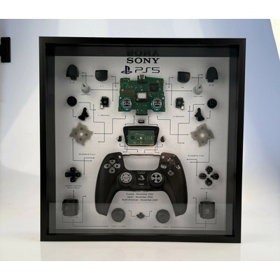 Sony PS5 DualSense, rámeček s rozebraným ovladačem