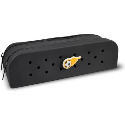 Gifty Dvojitý silikonový penál černý a ozdobný pin