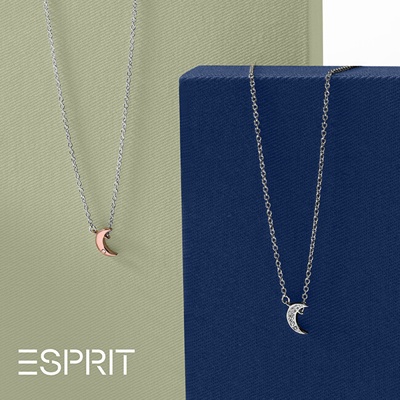 Esprit Růžově pozlacený stříbrný s půlměsícem ESNL00921242