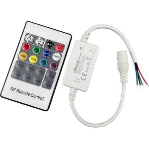 Ultralux Rf МИНИ КОНТРОЛЕР ЗА rgb led ОСВЕТЛЕНИЕ, 6a, 12-24v dc (mnrgbrf6a)