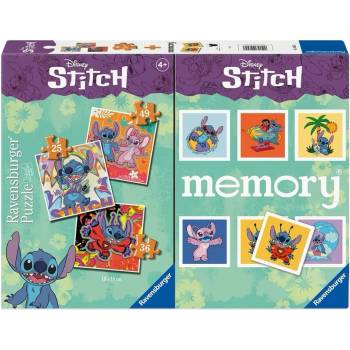 Ravensburger Комплект 3 пъзела и мемори игра Ravensburger - Стич (7024695)