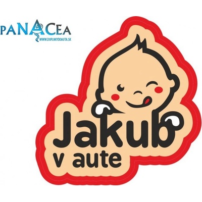 Samolepka - Jakub v aute (150x90 mm)