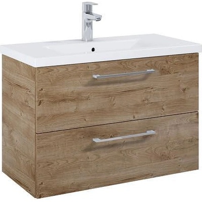 Roca Шкаф Unik Roma Plus Compact, 815 x 395 с 2 чекмеджета и умивалник, античен дъб (A852474808)