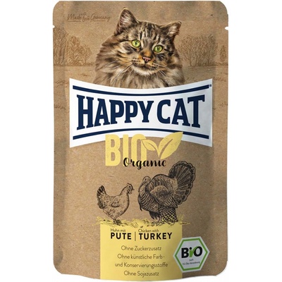 Happy Cat Bio kuře a krůta 12 x 85 g