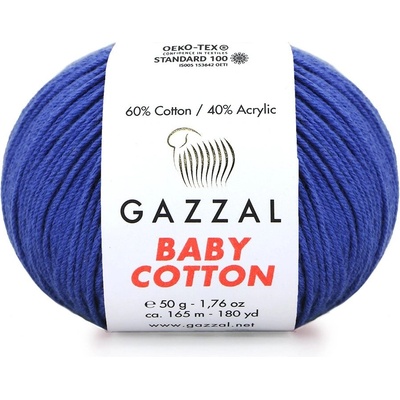 Gazzal Příze Baby cotton 3421 královská modrá