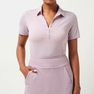 Travis Mathew Dámska polokošeľa FEATHERWEIGHT ACTIVE Heather Mauve Shadows