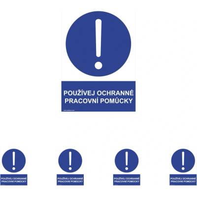 Walteco Používej ochranné pracovní pomůcky 210x297mm, formát A4, plastová tabulka Množství: 5 ks , 20020BP1