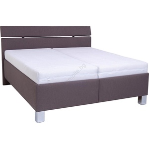 POHODA Тапицирано легло с матрак и място за съхранение ALIS 180x200 см кафяво (PO0034)