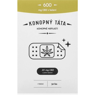 Konopný Táta Patches 600 mg CBD загряваща лепенка с конопено масло 30 бр