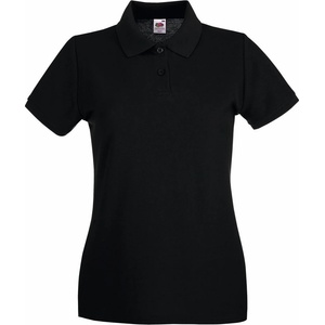 Fruit of the Loom lady-fit premium polo / Дамска поло тениска с къс ръкав - черна xs (16303000200)