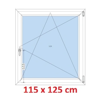 Soft Plastové okno 1150 x 1250 mm otevíravé a sklopné Bílá