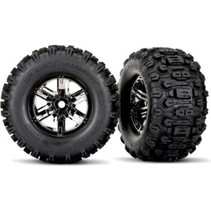 Traxxas колело 4.3/5.7", диск X-Maxx черен хром, гума Sledgehammer (чифт)