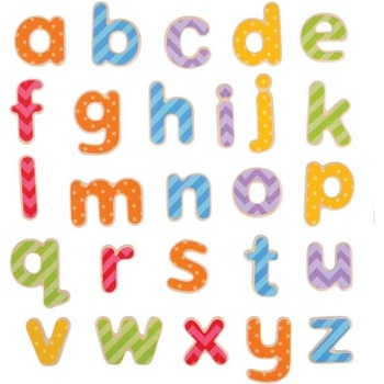 Bigjigs Toys Магнитна цветна азбука (малки букви)