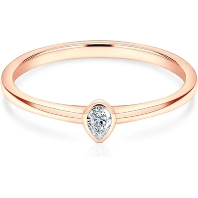 SAVICKI Годежен пръстен Pure: розово злато, диамант с шлифовка