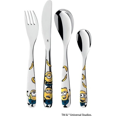 WMF 1286076040 Dětský příbor Minions 4 ks
