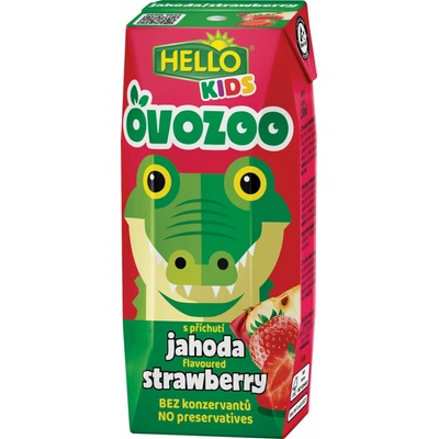 Hello OVOZOO ovocný nápoj Jahoda 250 ml