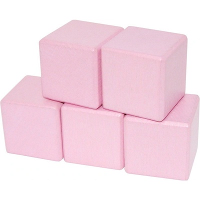 DrKO Dřevěná kostka 4 cm 1ks růžová