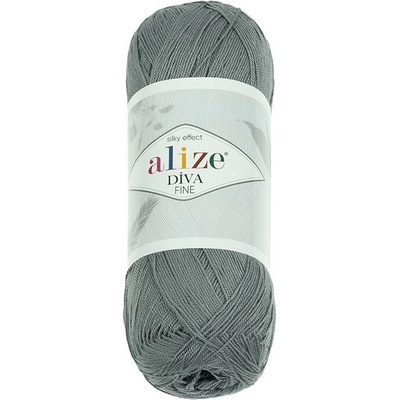 Vlnika Diva Fine 100 g, 87 sivá